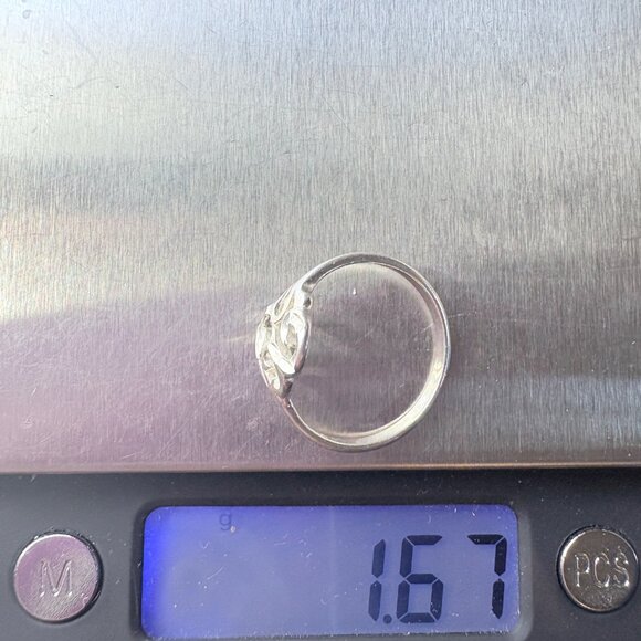 VTG Solid Sterling Silver 925 Openwork Scroll Design Band Ring Size 6.75 - Picture 8 of 8